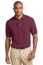Port Authority Heavyweight Cotton Pique Polo. K420 Burgundy