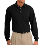 Port Authority Rapid Dry Long Sleeve Polo. K455LS Jet Black