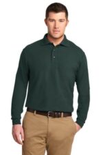 Port Authority Silk Touch Long Sleeve Polo. K500LS Dark Green