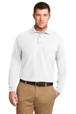 Port Authority Silk Touch Long Sleeve Polo. K500LS White