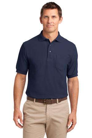 Port Authority Silk Touch Polo with Pocket. K500P Navy