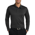 Port Authority Silk Touch Performance Long Sleeve Polo. K540LS Black