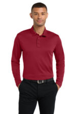 Port Authority Silk Touch Performance Long Sleeve Polo. K540LS Red