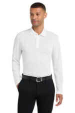 Port Authority Silk Touch Performance Long Sleeve Polo. K540LS White