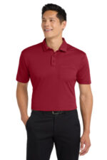 Port Authority Silk Touch Performance Pocket Polo. K540P Red