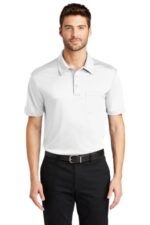 Port Authority Silk Touch Performance Pocket Polo. K540P White