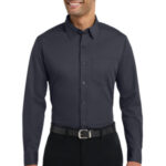 Port Authority Dimension Knit Dress Shirt. K570 Battleship Grey