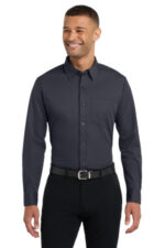 Port Authority Dimension Knit Dress Shirt. K570 Battleship Grey