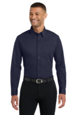 Port Authority Dimension Knit Dress Shirt. K570 Dark Navy