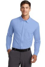 Port Authority Dimension Knit Dress Shirt. K570 Dress Shirt Blue