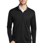 Port Authority Silk Touch Performance 1/4-Zip K584 Black/ Steel Grey