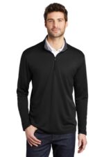 Port Authority Silk Touch Performance 1/4-Zip K584 Black/ Steel Grey