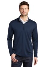 Port Authority Silk Touch Performance 1/4-Zip K584 Navy/ Steel Grey