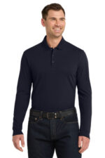 Port Authority EZCotton Long Sleeve Polo. K8000LS Navy