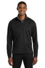 Port Authority Vertical Texture 1/4-Zip Pullover. K805 Black/ Iron Grey