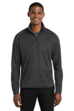 Port Authority Vertical Texture 1/4-Zip Pullover. K805 Iron Grey/ Black