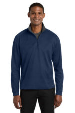 Port Authority Vertical Texture 1/4-Zip Pullover. K805 Regatta Blue/ Iron Grey