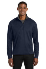 Port Authority Vertical Texture 1/4-Zip Pullover. K805 True Navy/ Iron Grey