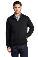 Port Authority Interlock Full-Zip. K809 Deep Black/ Charcoal Heather