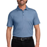 Port Authority Fine Pique Blend Polo K830 Aegean Blue Heather