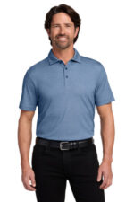 Port Authority Fine Pique Blend Polo K830 Aegean Blue Heather
