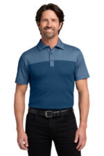 Port Authority Fine Pique Blend Blocked Polo K831 Aegean Blue/ Aegean Blue Heather