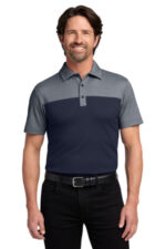 Port Authority Fine Pique Blend Blocked Polo K831 River Blue Navy/ River Blue Navy Heather