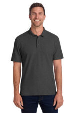 Port Authority C-FREE Cotton Blend Pique Polo K867 Charcoal Heather