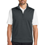 Port Authority C-FREE Double Knit 1/4-Zip Vest K880V Grey Steel Heather