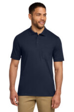 Port & Co Core Blend Jersey Knit Pocket Polo. KP55P Deep Navy