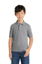 Port & Co Youth Core Blend Jersey Knit Polo. KP55Y Athletic Heather