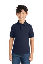Port & Co Youth Core Blend Jersey Knit Polo. KP55Y Deep Navy