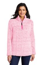 Port Authority Women's Cozy 1/4-Zip Fleece L130 Pop Raspberry Heather