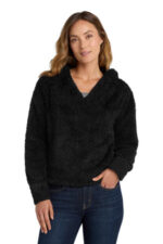 Port Authority Women's Cozy Fleece Hoodie. L132 Black