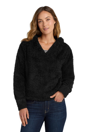 Port Authority Women's Cozy Fleece Hoodie. L132 Black