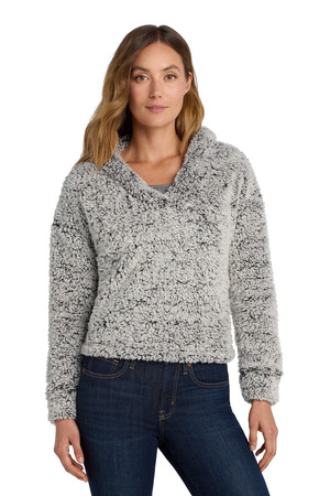 Port Authority Women's Cozy Fleece Hoodie. L132 Grey Heather