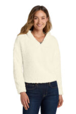 Port Authority Women's Cozy Fleece Hoodie. L132 Marshmallow
