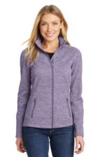 Port Authority Women's Digi Stripe Fleece Jacket. L231 Purple