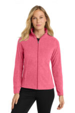 Port Authority Women's Heather Microfleece Full-Zip Jacket. L235 Pink Raspberry Heather