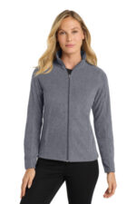 Port Authority Women's Heather Microfleece Full-Zip Jacket. L235 True Navy Heather