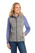 Port Authority Women's Sweater Fleece Vest L236 Grey Heather