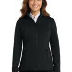 Port Authority Women's Grid Fleece Jacket. L239 Deep Black