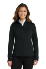 Port Authority Women's Grid Fleece Jacket. L239 Deep Black