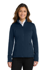Port Authority Women's Grid Fleece Jacket. L239 River Blue Navy