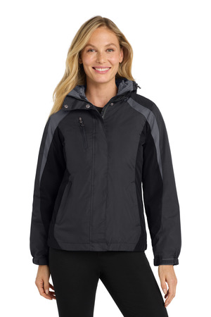 Port Authority Women's Colorblock 3-in-1 Jacket. L321 Black/ Black/ Magnet