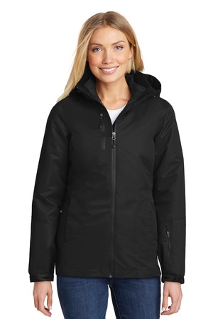 Port Authority Women's Vortex Waterproof 3-in-1 Jacket. L332 Black/ Black