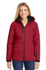 Port Authority Women's Vortex Waterproof 3-in-1 Jacket. L332 Rich Red/ Black