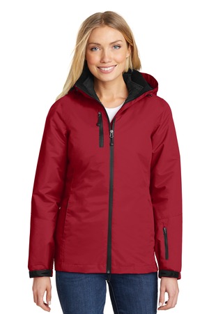 Port Authority Women's Vortex Waterproof 3-in-1 Jacket. L332 Rich Red/ Black