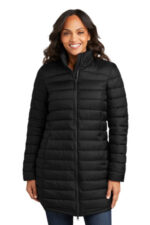 Port Authority Women's Horizon Puffy Long Jacket L365 Deep Black