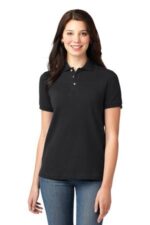 Port Authority Women's Heavyweight Cotton Pique Polo. L420 Black